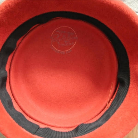 Vintage 1960s Rust Orange Hat - Picture 3 of 5